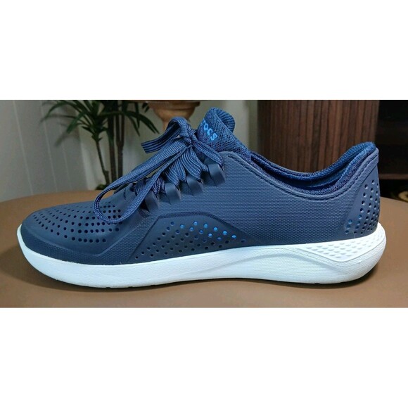 Men's Size 8 Crocs LiteRide Navy Blue Sneakers White Soles Comfort Walking Work. - Picture 10 of 16
